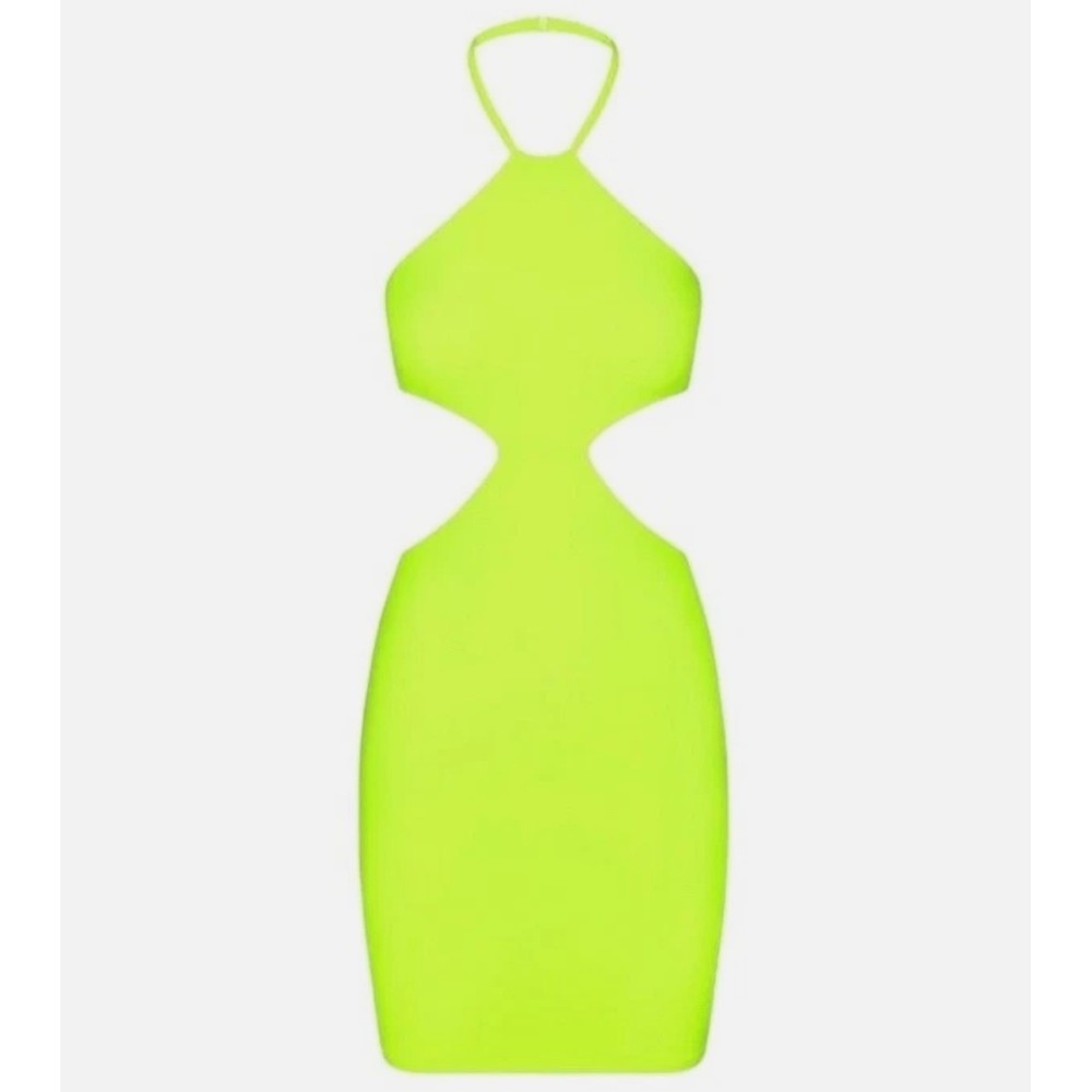 Skims Fits Everybody Halter Dress DR-MIN-3063 Green Highlighter 2X